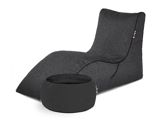 Bean Bag with Table Qubo Combo Lounger + Just Table + Just Top Black, Ebony Mesh Fit