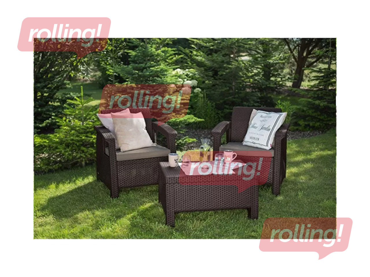 Aiamööbli komplekt Keter Corfu, Weekend, pruun