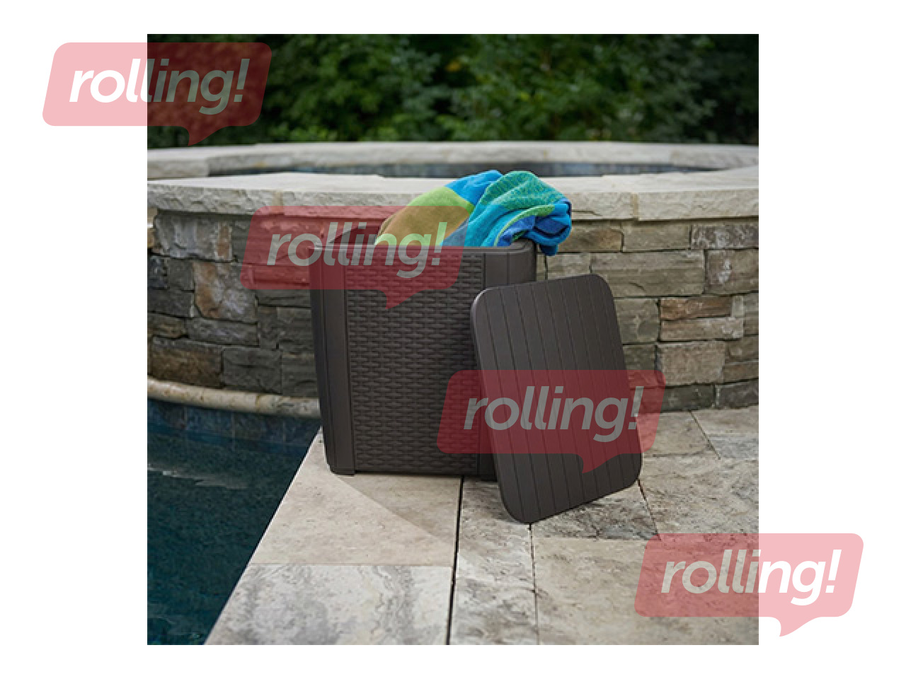 Aialaud, hoiukast Keter Luzon, Flat Wicker, hall