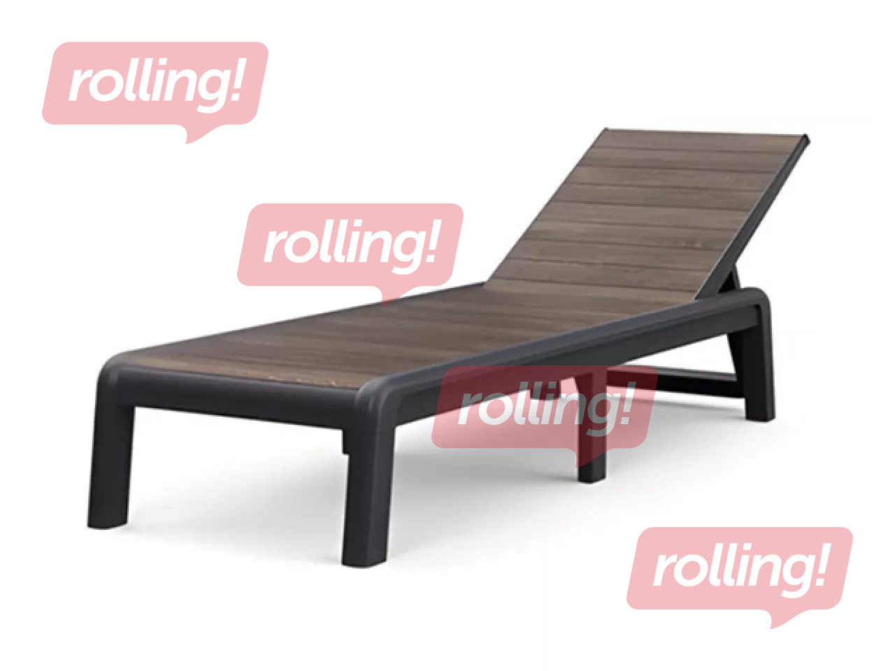 Sun lounger Keter Deco Porto, grey, brown