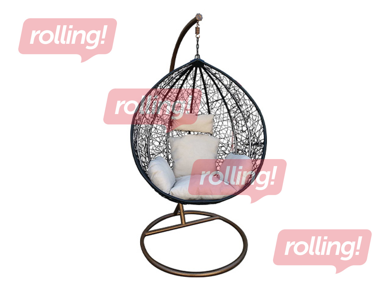 Hanging chair Domoletti Cone, white, black, gold