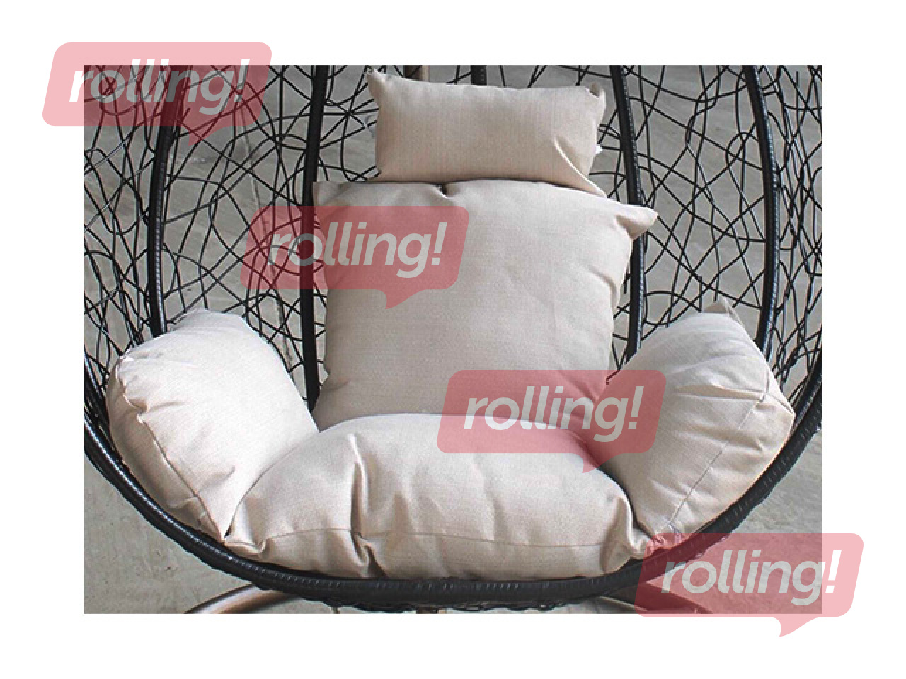 Hanging chair Domoletti Cone, white, black, gold