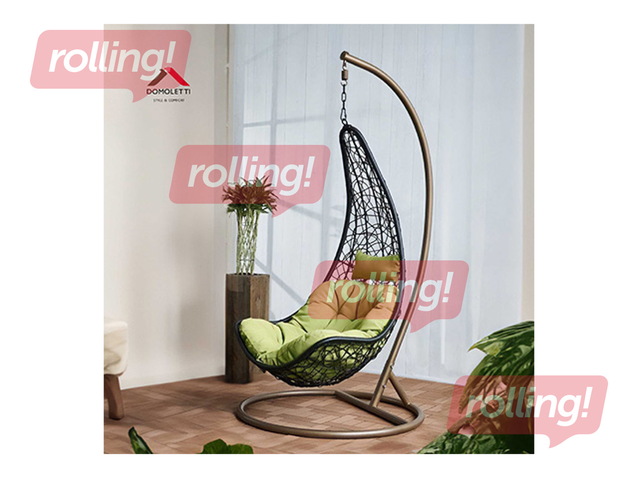 Hanging chair Domoletti Simple, green, beige