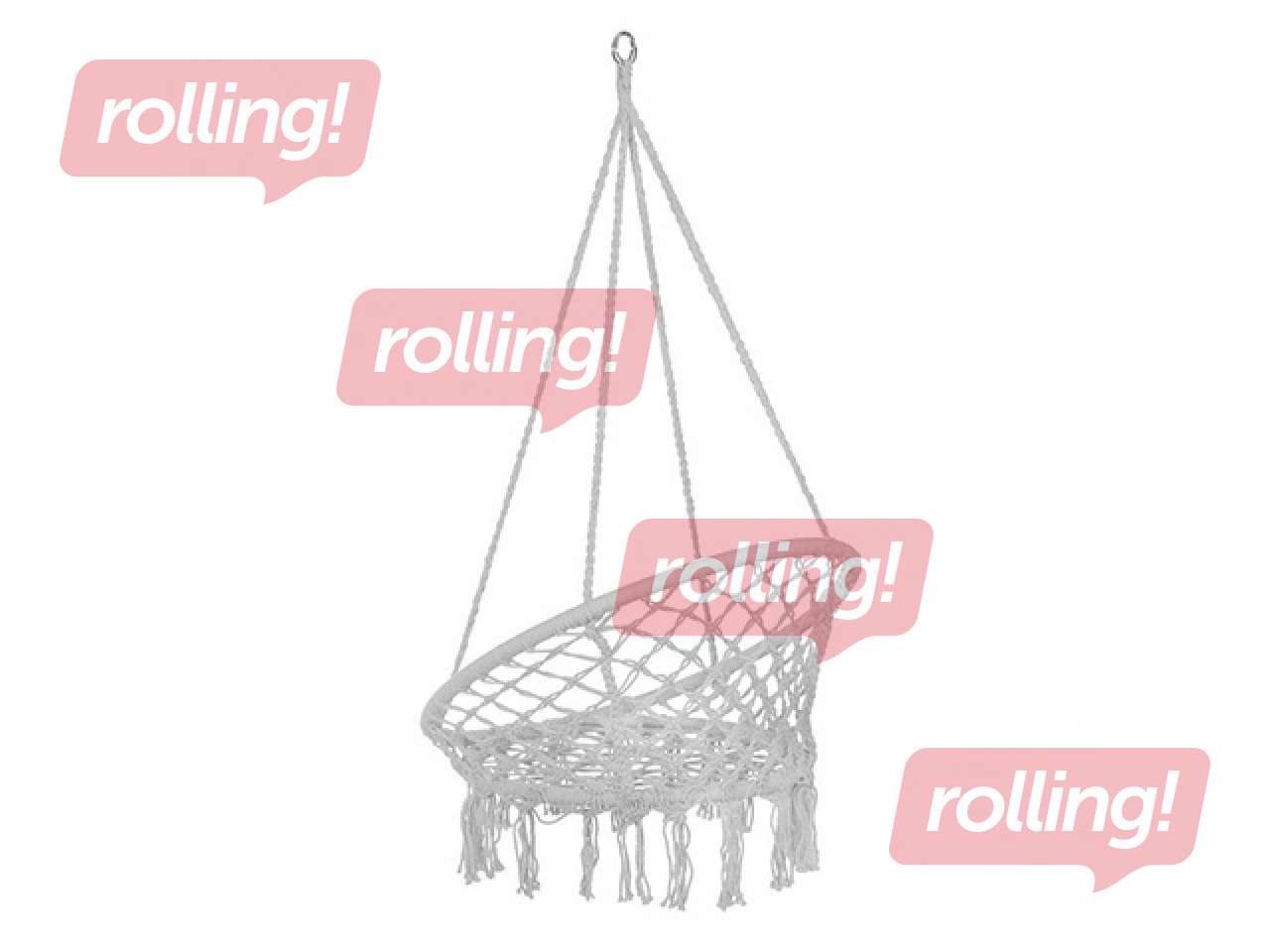 Подвесное кресло Springos, с бахромой, серое