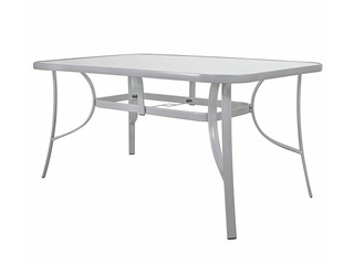 Garden table Springos, white, 150x90cm