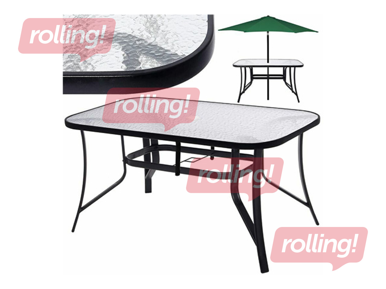 Садовый стол Springos, чёрный, 150x90см