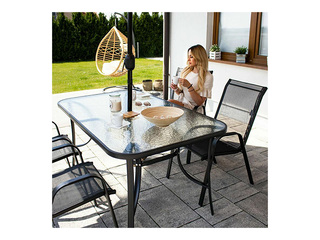 Садовый стол Springos, чёрный, 150x90см