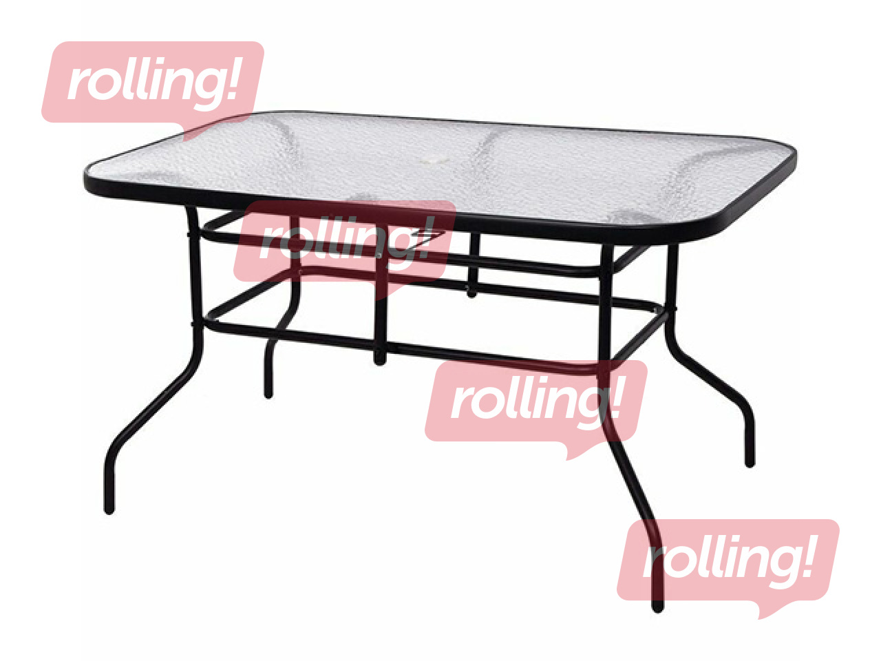 Dārza galds Springos, melns, 120x70cm