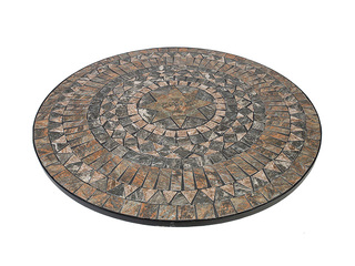 Laud Mosaic, metallist, must, pruun, Ø90x70cm