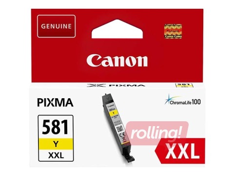 Tintes kasete Canon CLI-581XXL, Dzeltena (820 lpp)
