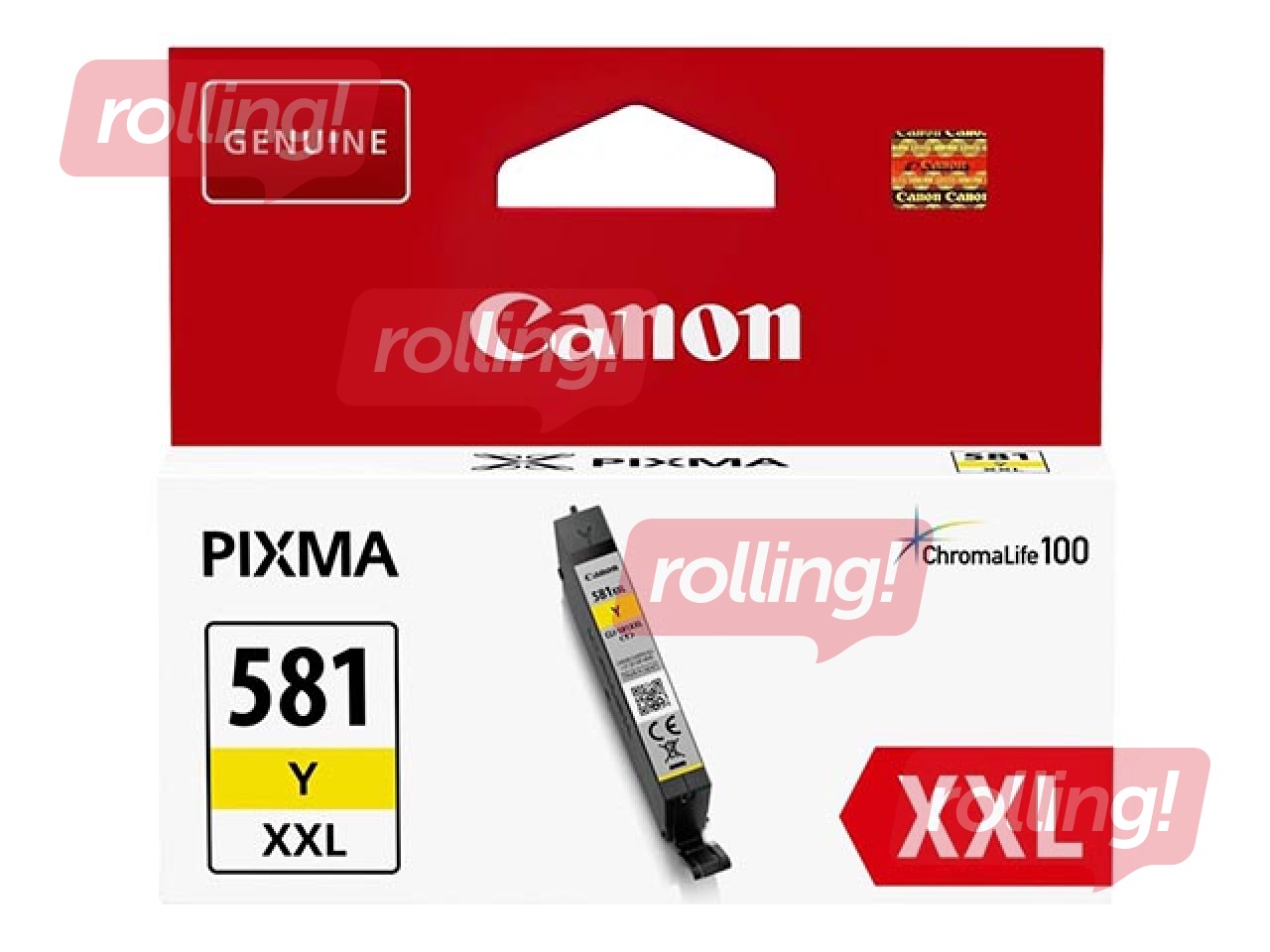 Tintes kasete Canon CLI-581XXL, Dzeltena (820 lpp)