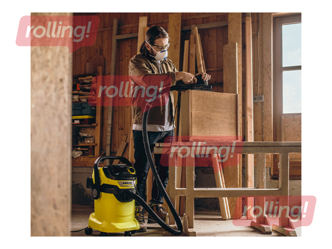 Putekļu sūcējs Kärcher WD 6 slapjai un sausai uzkopšanai, dzeltens