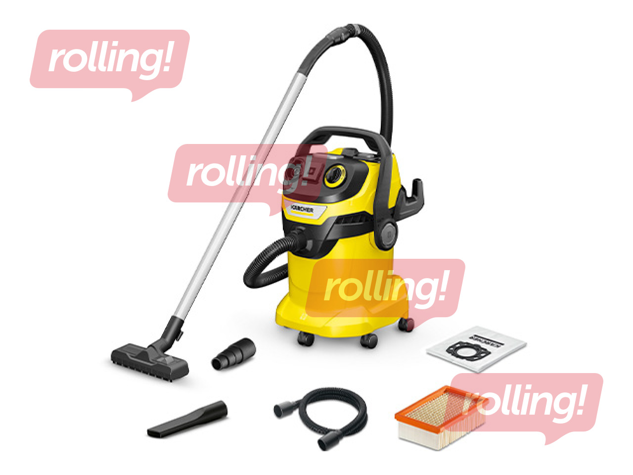 Пылесос Kärcher WD 6 для влажной и сухой уборки, жёлтый