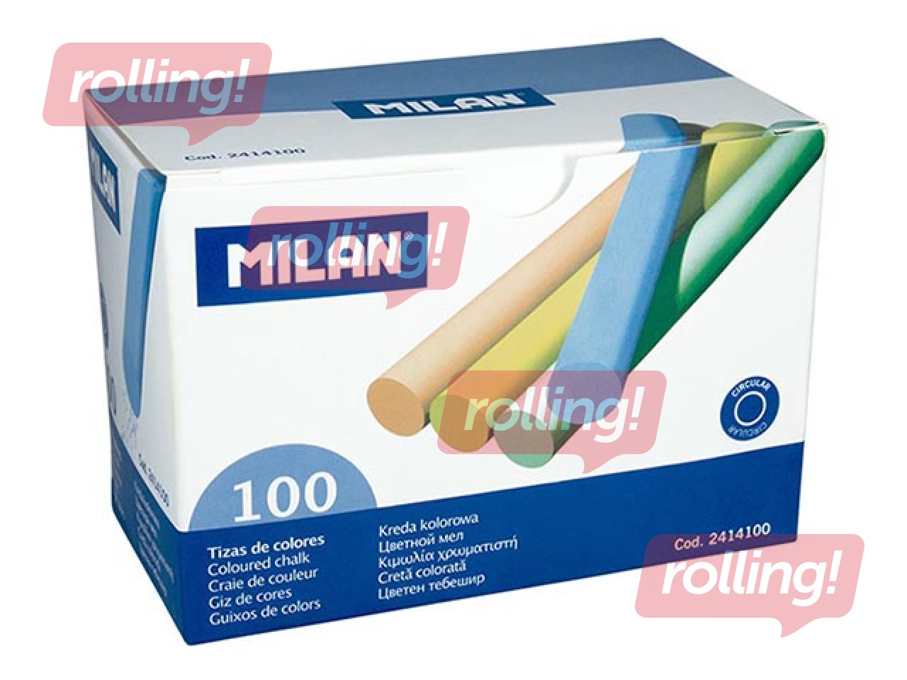 Мелки Milan, цветные, 100 шт. 