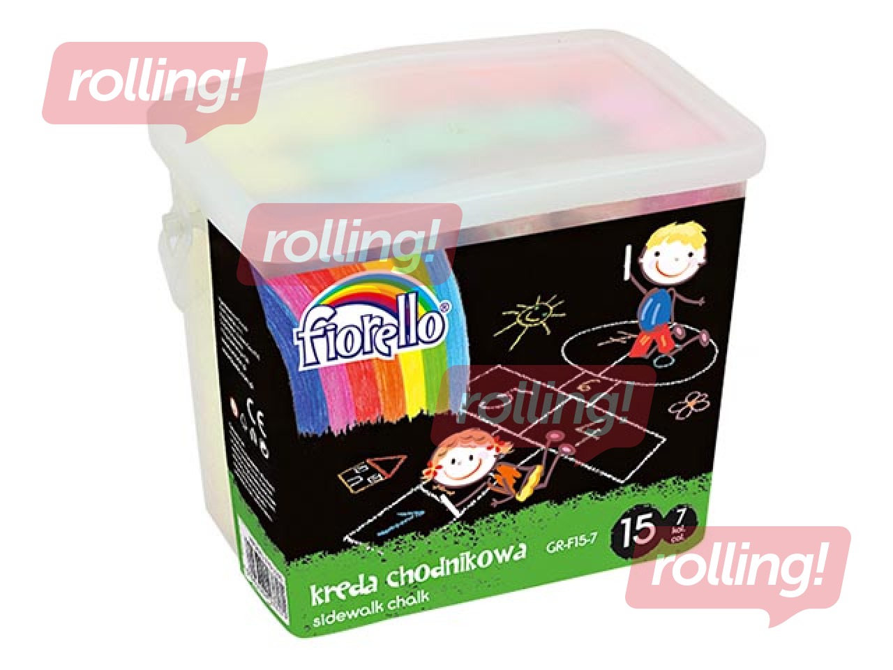 Sidewalk Chalk Fiorello, 7 colors, 15 pcs