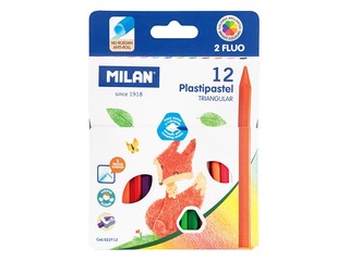 Восковые мелки Milan Plastipastel, 12 цветов