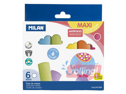 Chalks Milan Maxi, non-dust, 6 pcs.