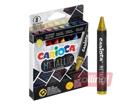 Wax crayons Carioca, metallic, 8 colours