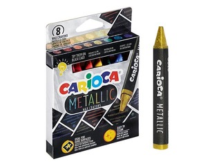 Wax crayons Carioca, metallic, 8 colours