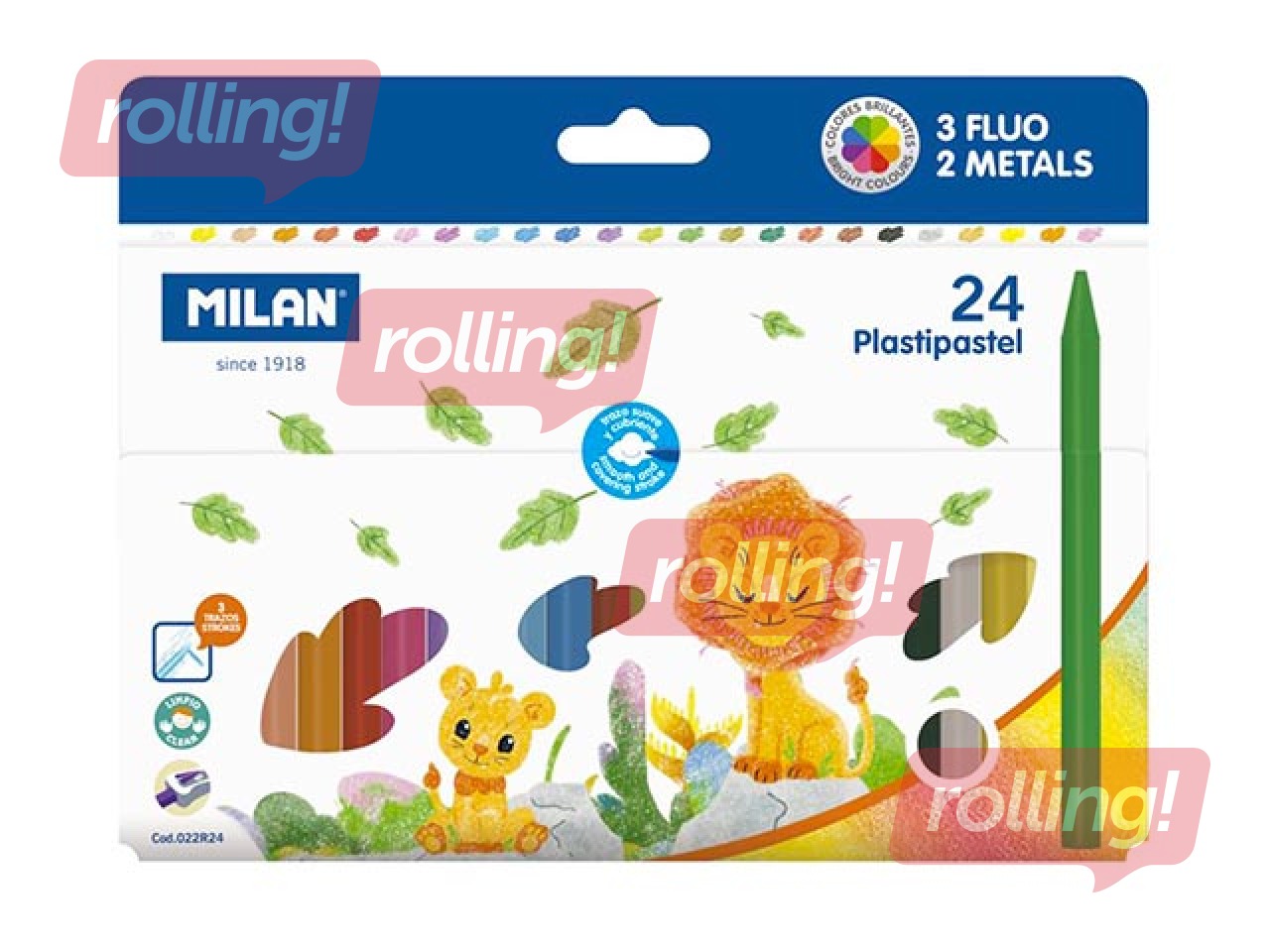 Vaska krītiņi Milan Plastipastel, 24 krāsas