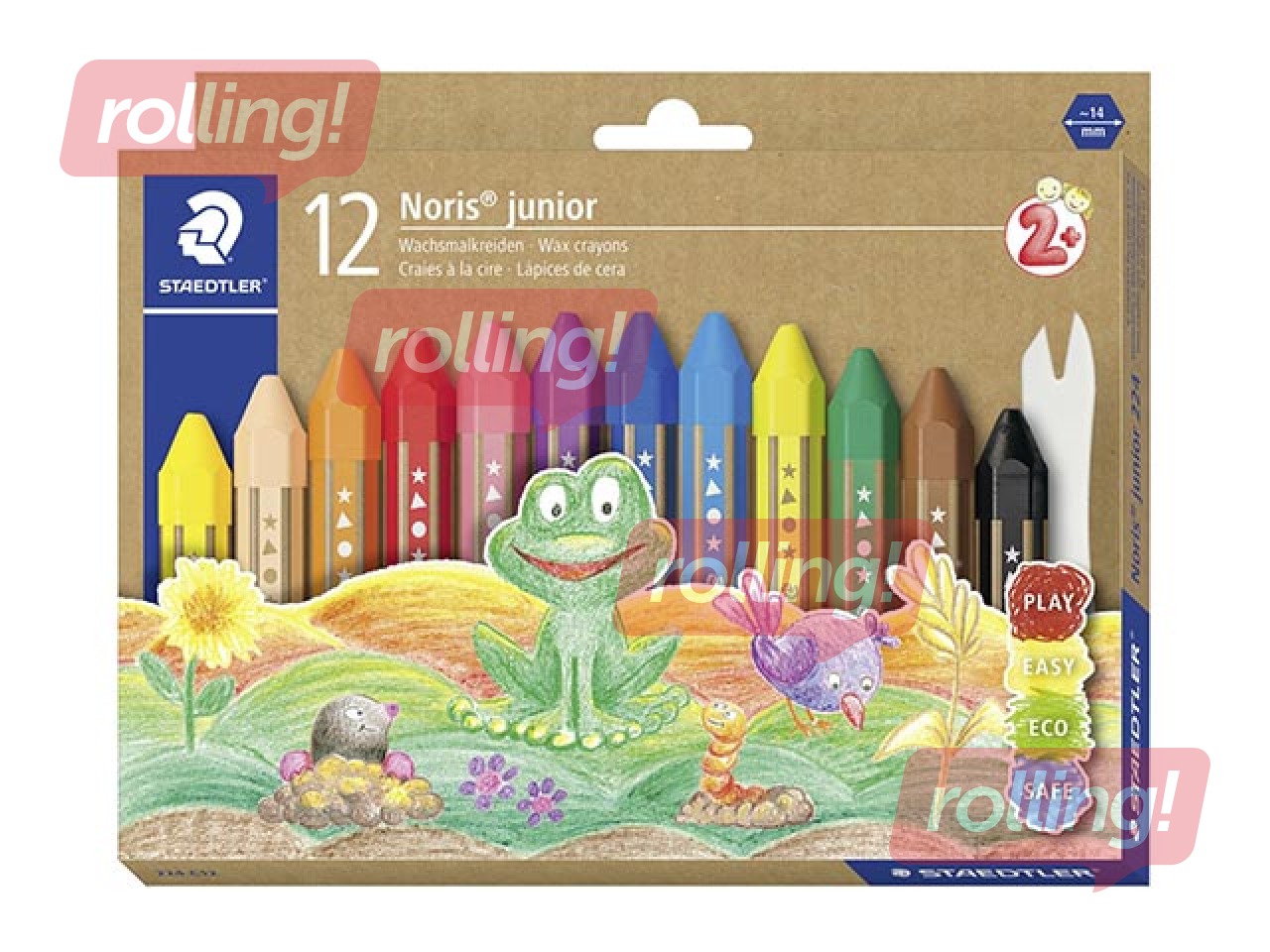 Wax crayon Noris junior Staedtler 224, 12 colours