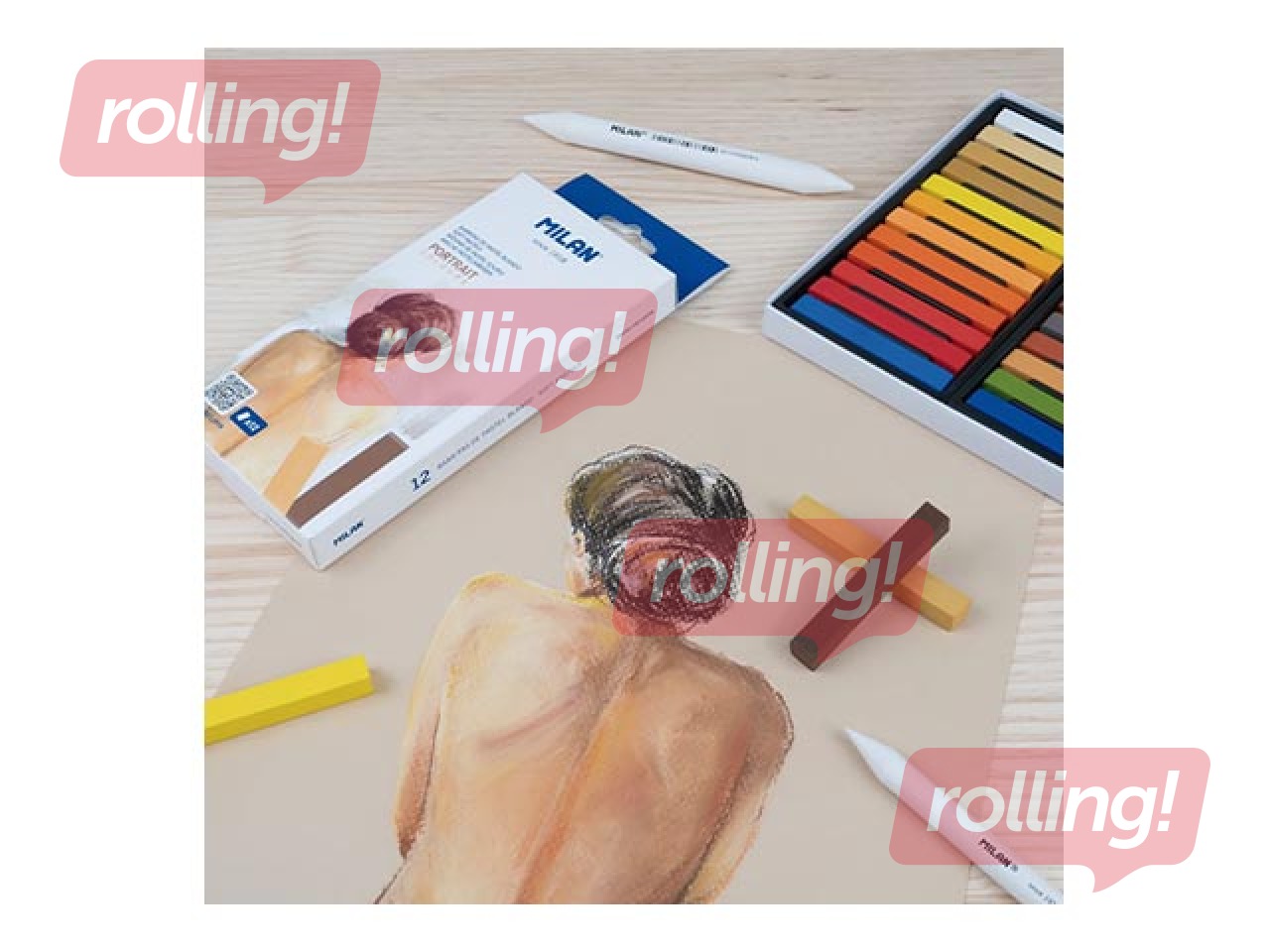 Pastelsed pehmed kriidid Milan Art, portree, 12 tk