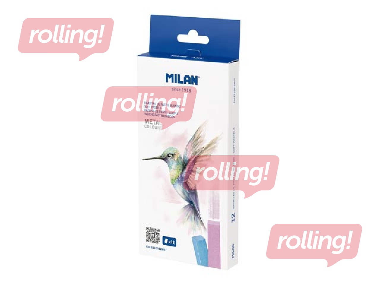 Мелки пастельные мягкие Milan Art,12 цветов металлик
