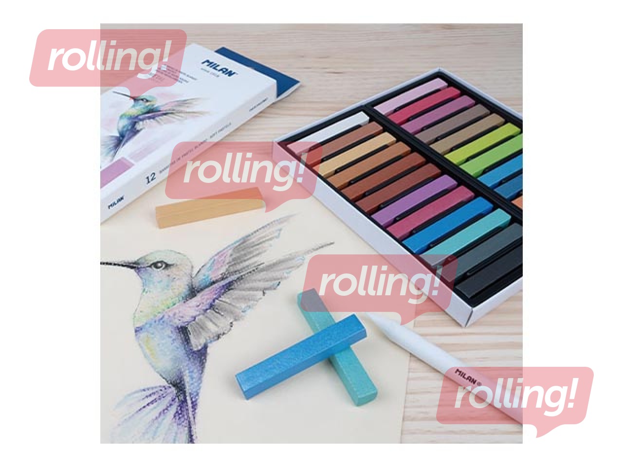 Soft pastel sticks Milan Art, 12 metal colours