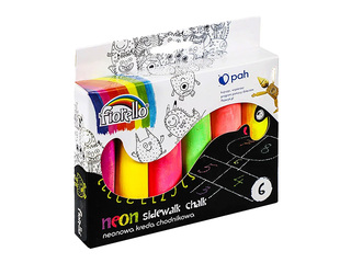 Chalk for asphalt, Fiorello, colorful neon, 6 pcs.