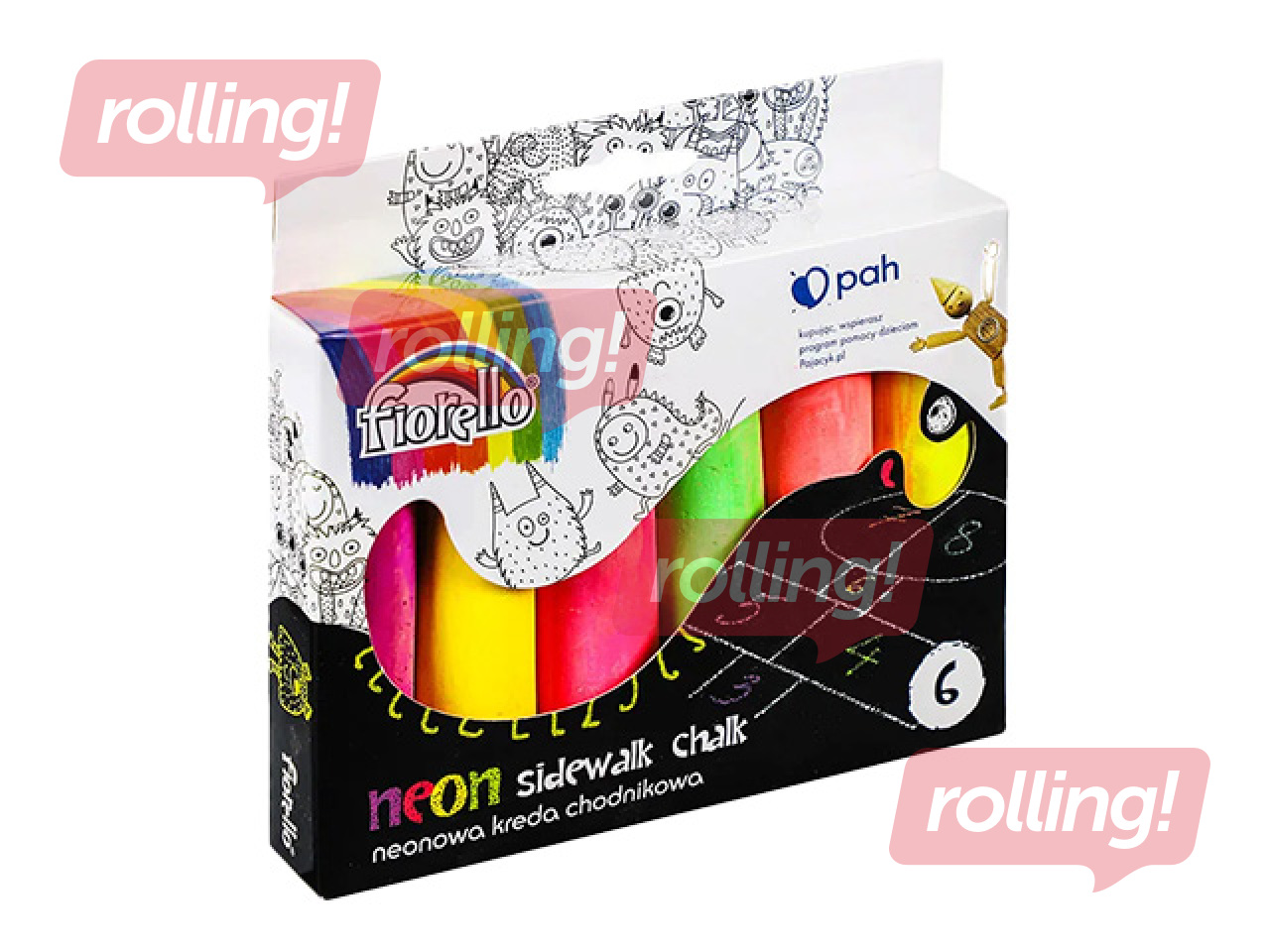 Kriit asfaldile, Fiorello, värviline neoon, 6 tk.