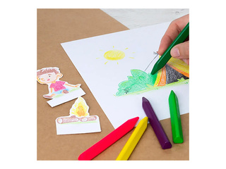 Pasteļkrītiņi Milan MAXI Plastipastel, trīsstūrveida, 12 krāsas