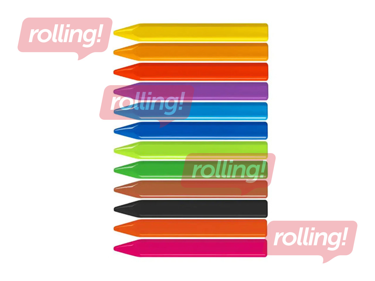 Vahakriidid Milan MAXI Plastipastel, kolmnurksed, 12 värvi