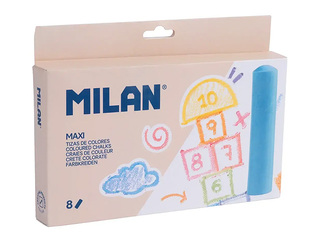 Krāsainie krītiņi asfaltam Milan, dažādas krāsas, 8 gab.