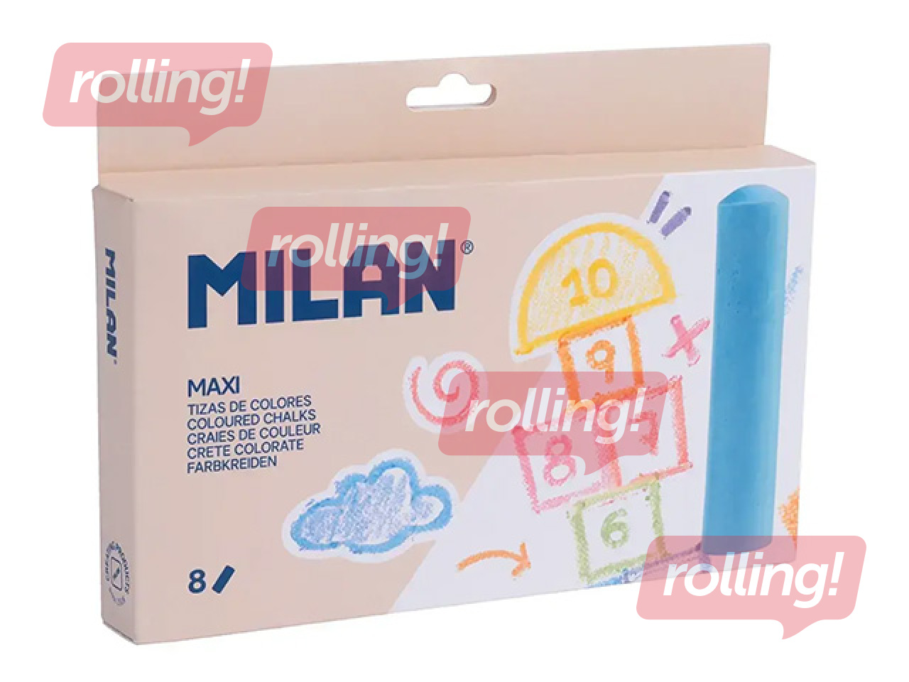 Värvilised kriidid Milan, erinevad värvid, 8tk