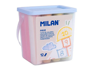 Krāsainie krītiņi Milan asfaltam, dažādas krāsas, 12 gab.