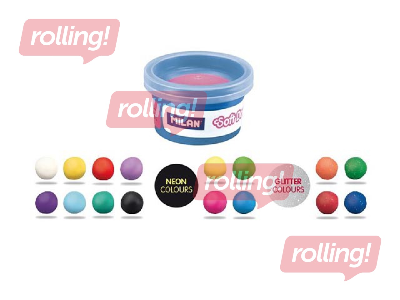 Soft Dough assorted colours Milan, 16 colours