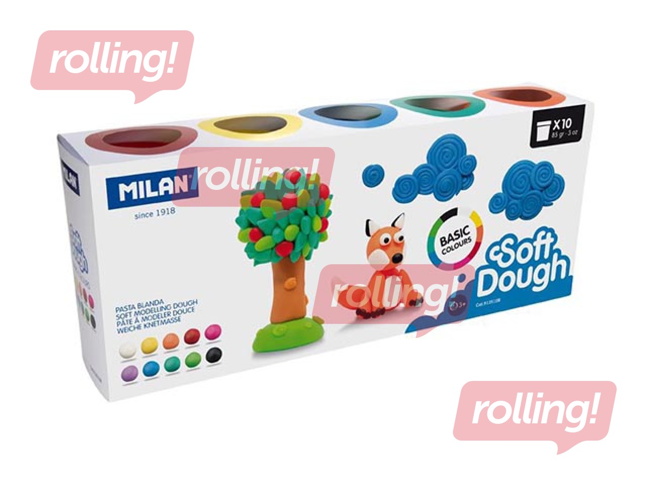 Plastilīna - modelēšanas masas komplekts Milan, 10 krāsas