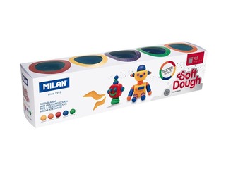 Plastilīna - modelēšanas masas komplekts Milan, 5 krāsas ar spīdumiem