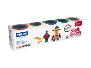 Soft Dough kit Milan, 5 glitter colours