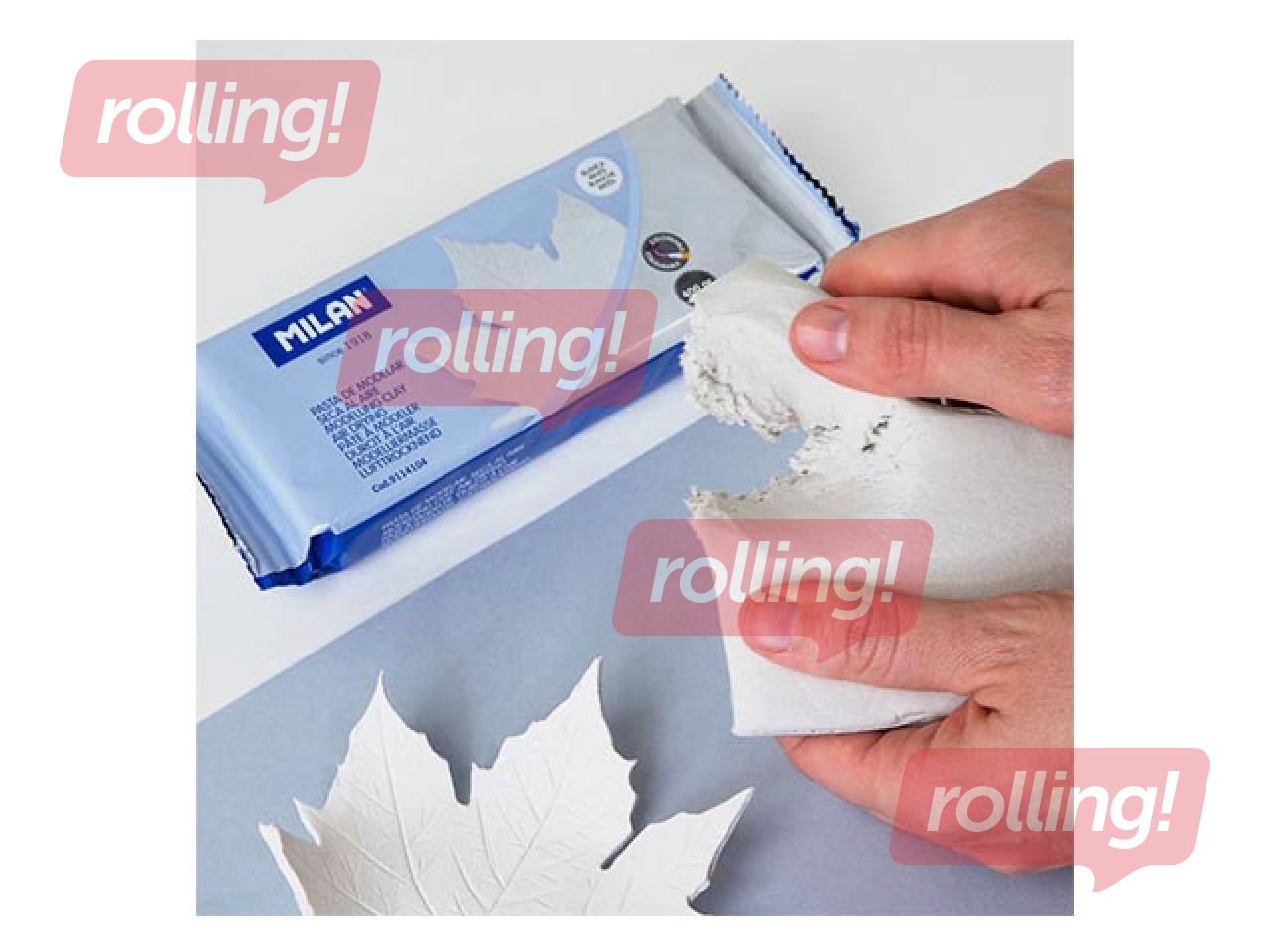 Valge õhukuiv voolimissavi Milan, 400 g