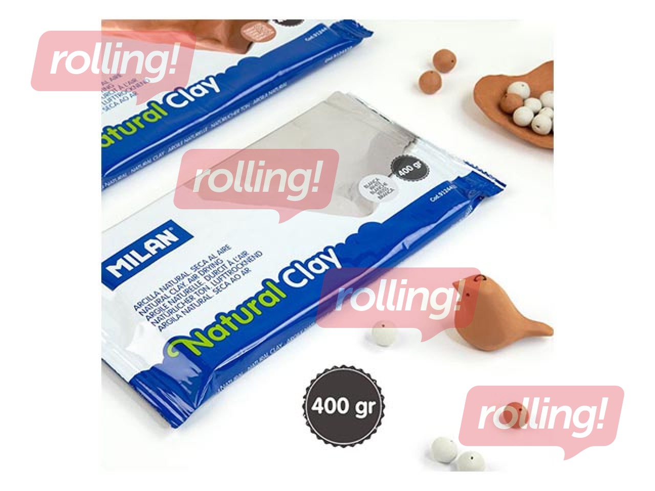 Air-dry natural clay Milan, white, 400 g