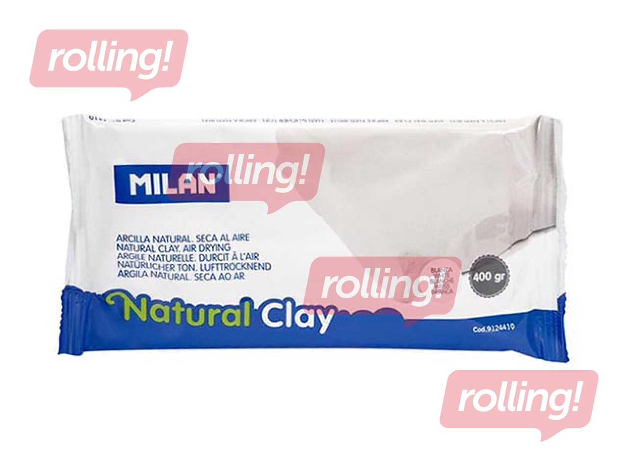 Õhkkuiv looduslik savi Milano, valge, 400 g