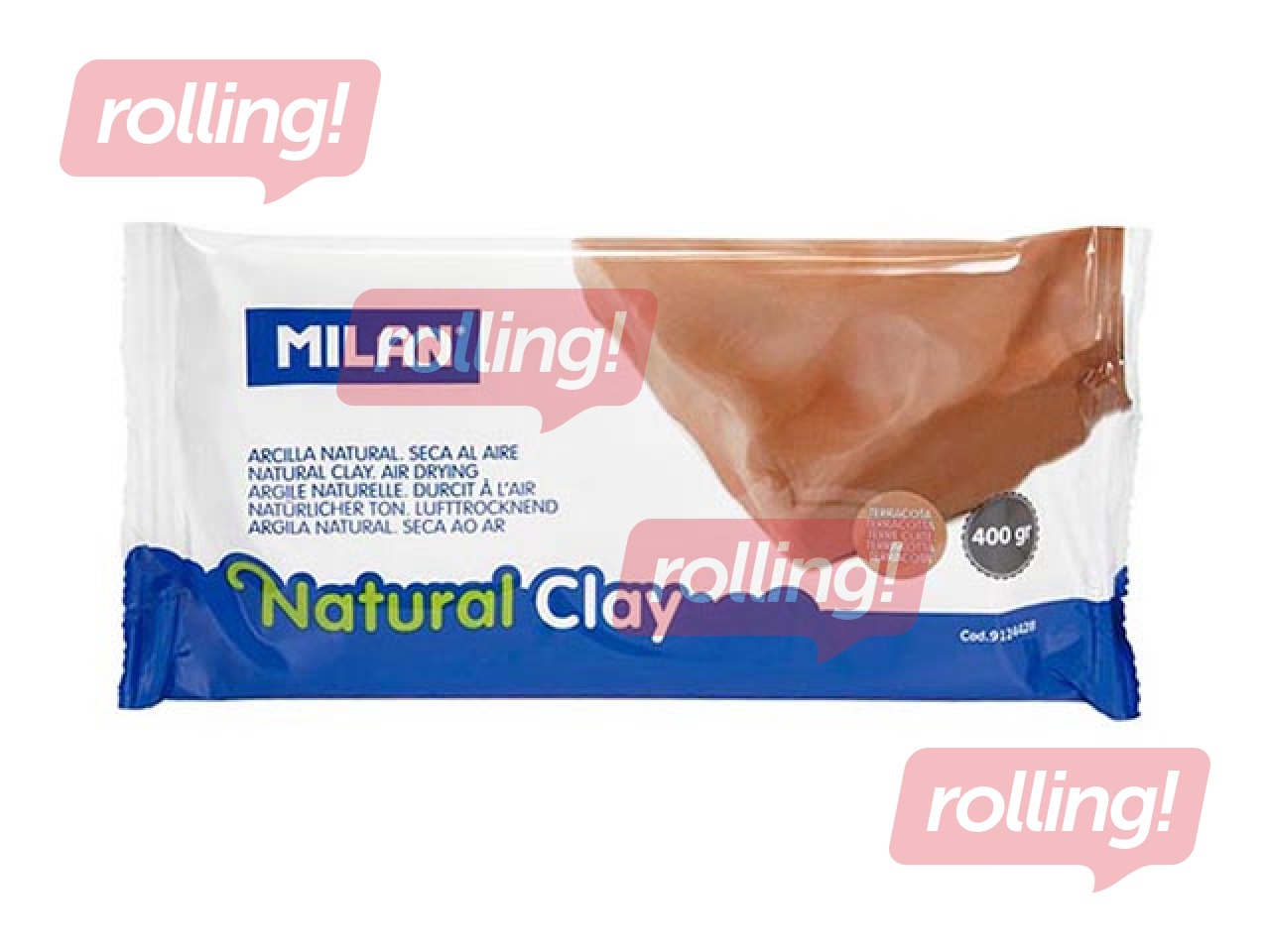 Õhkkuiv looduslik savi Milano, terrakota, 400 g