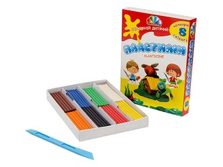 Plasticine Gamma with modelling tool, 8 colors