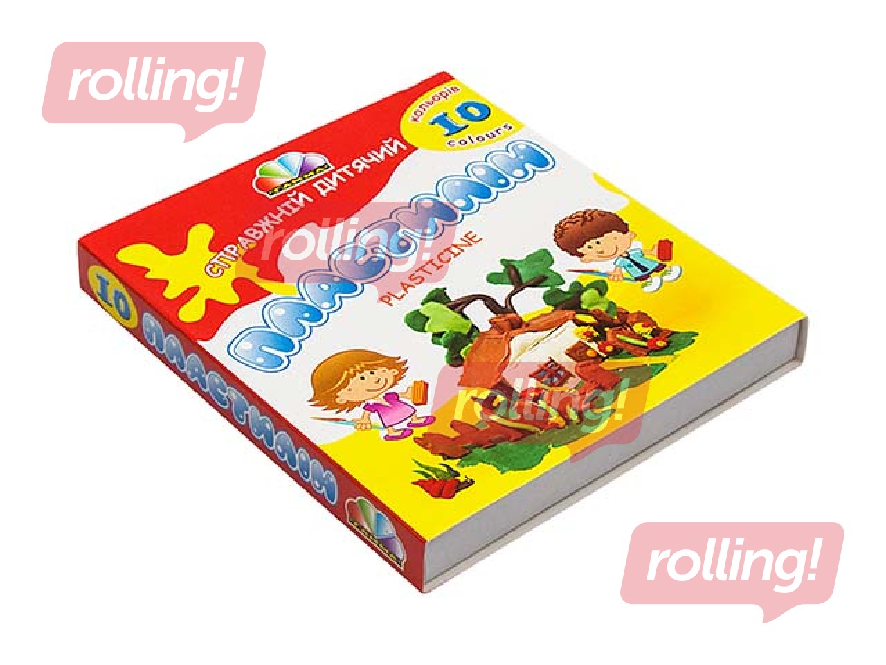 Plastilīns Gamma ar nazīti, 10 krāsas