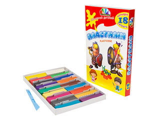 Plasticine Gamma with modelling tool, 18 colors