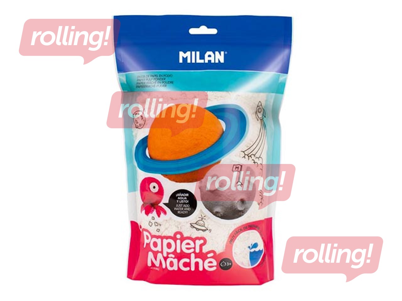 Papier-mâché pulber, valge, 200 g