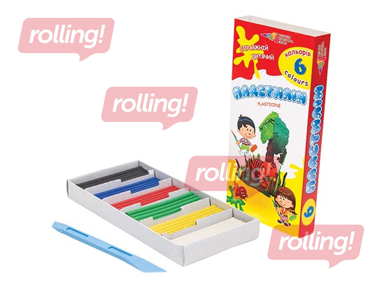 Plastiliin Gamma modelleerimisvahendiga, 6 värvi