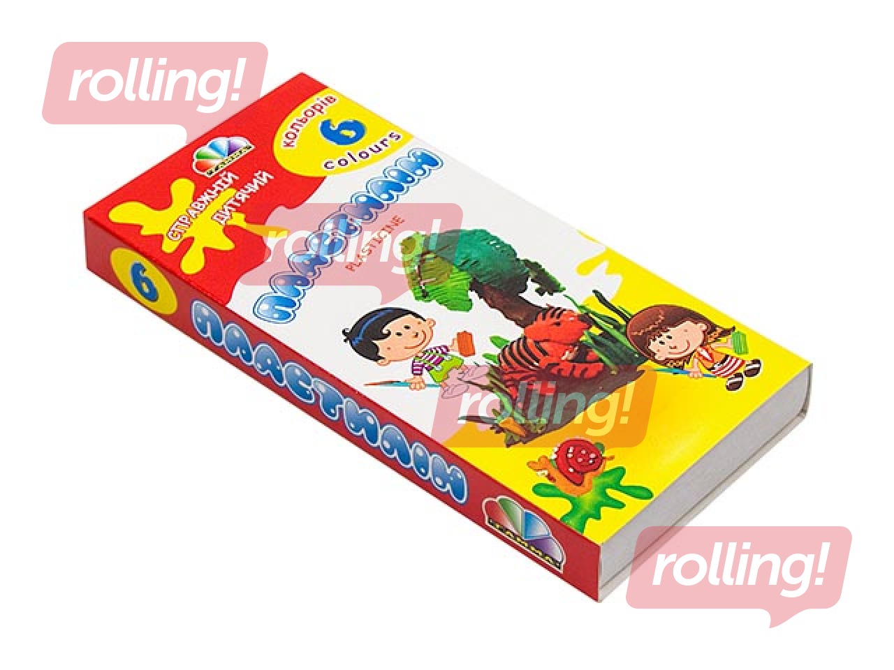 Plastilīns Gamma ar nazīti, 6 krāsas