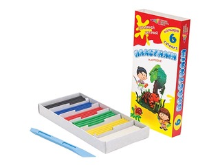 Plastilīns Gamma ar nazīti, 6 krāsas